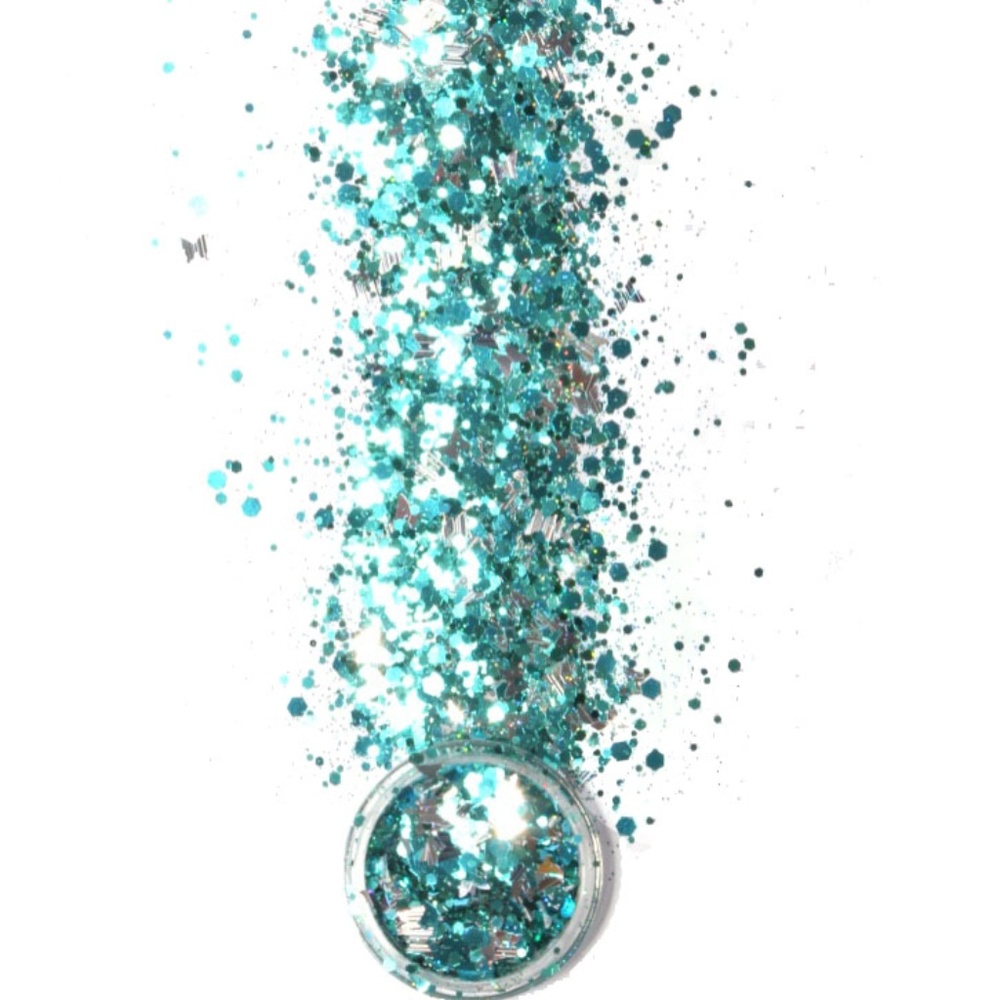 Turquoise and Silver Cosmetic Festival Glitter